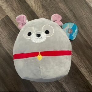 Gray Plush Mouse Toy with Pink Ears